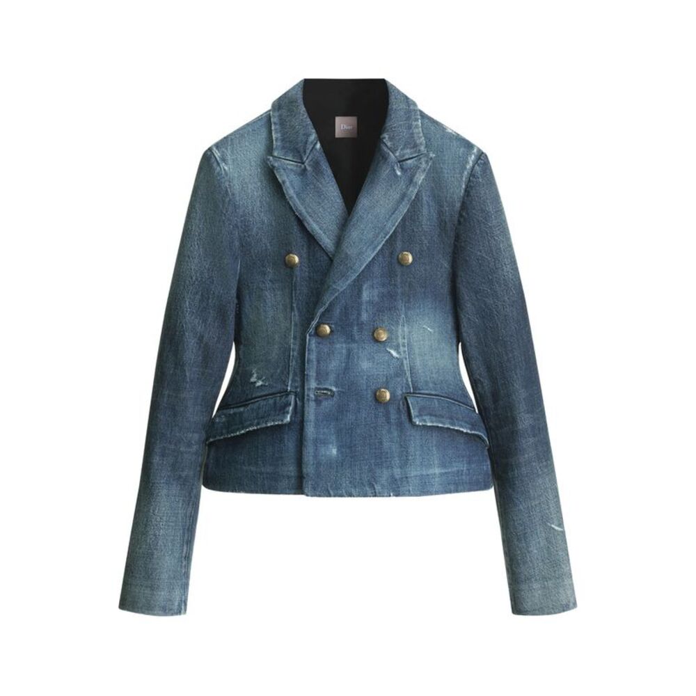 Christian Dior Men Short Bar Jacket In Blue Cotton Twill